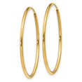 thumbnail image 4 of 14K Yellow Gold Classic Round Endless Hoop Earrings for Women 1.25 inch, 4 of 4