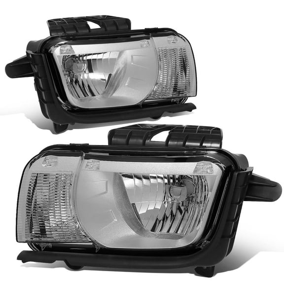DNA Motoring For 10-13 Chevy Camaro OE Style Chrome Halogen Headlight Lamps Pair