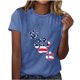 thumbnail image 5 of Camisetas de Manga Corta para las Mujeres, Blusa de Manga Corta de la Moda Del Día de la Independencia Hecha de Poliéster Cómodo para la Primavera Verano, Blusas de Manga Corta para las Mujeres, 5 of 7