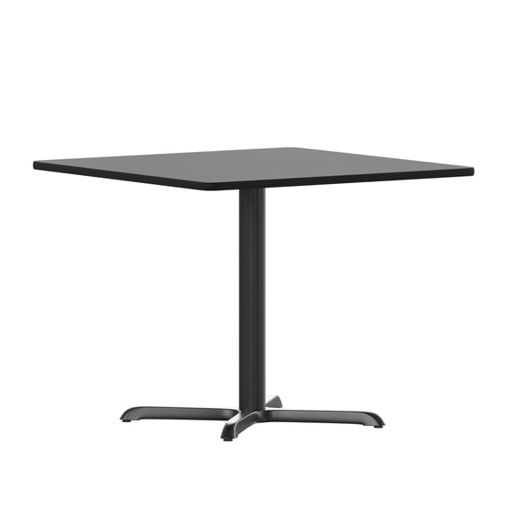Bowery Hill 36" Square Restaurant Dining Table in Black