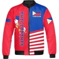 thumbnail image 2 of Lotusprinthandmade Personalized Philippines Flag All-over Print Bomber Jacket S-5XL Multicolor, 2 of 5