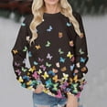 thumbnail image 2 of EIMELI Femmes Sweat-Shirt à Manches Longues Imprimé O Col Pull en Vrac Sweat-Shirt d'Automne, 2 of 4