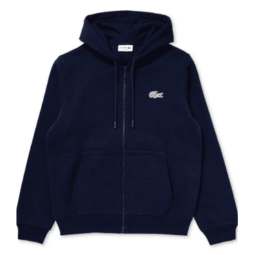 Lacoste Men's Navy Relaxed-Fit Hooded Zipper Sweatshirt, 3XL