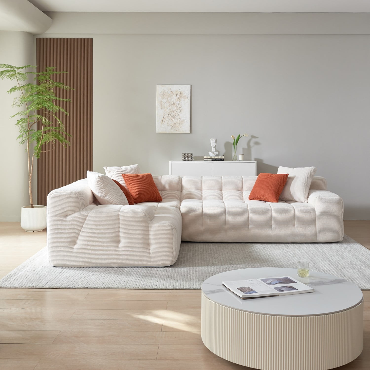 Gewnee Luxury Oversize L-Shape Sectional Couch with Chaise,Modern Modular Sofa with Deep Seat For Living Room
