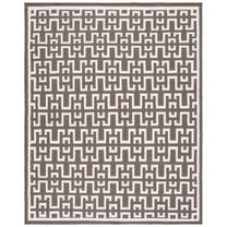 SAFAVIEH Dhurrie Waverly Geometric Moroccan Wool Area Rug, Chocolate/Ivory, 3' x 5'