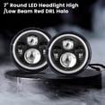 thumbnail image 3 of 2PC DRL 7'' Round Halo LED Headlights Red Turn Signal For Jeep Wrangler JK TJ LJ, 3 of 7