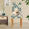 thumbnail image 4 of Yayeee 2 Pack Dining Chair Covers Stretch Parson Chairs Slipcovers Seat Protector, Sage Green Flower Pattern, 4 of 6