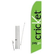 Cricket Paygo Green Super Novo Feather Flag - Complete with 15ft Pole Set and Ground Spike