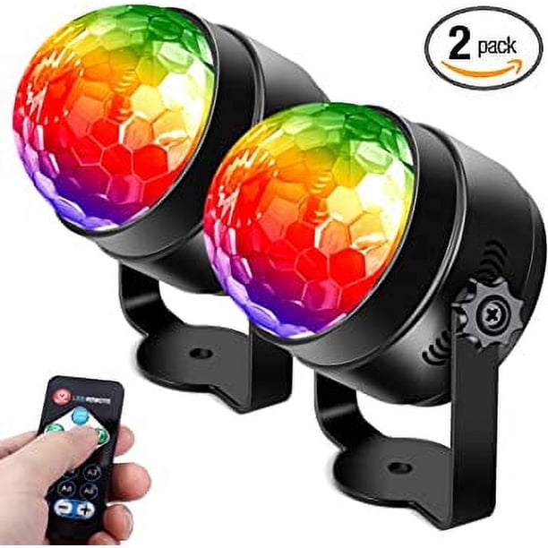 paquetes de luces de fiesta, luces estroboscópicas para fiestas, luces de bola de discoteca activadas por sonido con control remoto, luces de DJ de discoteca que cambian de 7 colores RGB para fiestas