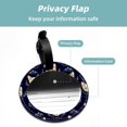 thumbnail image 3 of 2Pcs Leather Round Floral Dark Blue Cruise Luggage Tag with Privacy Cover and Name ID Tag - Suitable for Travel Handbags Backpacks School Bags Luggage Tags, 3 of 7
