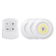 thumbnail image 2 of Lámpara LED COB redonda de 4.5V y 1W, control remoto incluido, luz blanca suave, ideal para dormitorios, escaleras y entradas. Funciona con 3 pilas AAA (no incluidas). Pack de 3 unidades., 2 of 6