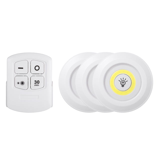 Amdohai Rondelle Lumineuse DEL COB 4,5 V 1 W, Lot de 3 avec Télécommande