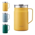 thumbnail image 1 of LocknLock - Taza Metro de acero inoxidable 18/8 con doble pared aislada con asa, perfecta para mesa con tapa, amarillo, 20 onzas, 1 of 10