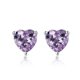 thumbnail image 1 of Aretes de corazón CHAO con circonita cúbica morada para mujeres y niñas, 1 of 5