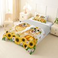 thumbnail image 2 of Manfei Cartoon Dalmatian Twin Comforter Sets, Farmhouse Sunflower Groovy Bedding Set, Yellow, Gray Reversible, 2 Pieces, 1 Comforter and 1 Pillowcase, 2 of 7