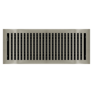 6" x 14" Brushed Nickel Contemporary Style Floor Register - Decorative Vent Cover