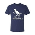 thumbnail image 2 of Wild Bobby, Unstoppable T Rex Funny, Pop Culture, Men Premium Tri Blend Tee, Vintage Navy, X-Large, 2 of 4