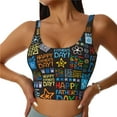 thumbnail image 2 of Uemuo Happy Father Day Pattern Women's Sports Bra - High Impact Support, Breathable, and Comfortable Athletic Bra for Running, Yoga, and Workouts, 2 of 9