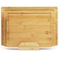 thumbnail image 5 of Bamboo Cutting Board Set of 3 with Holder, Chopping Boards with Juice Grooves and Easy-Grip Handles, Knife-Friendly, Kitchen Gift, for Prep and Charcuterie, 5 of 8