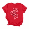thumbnail image 4 of ICHUANYI Valentines Heart Print T-Shirt for Women Graphic Tees Casual Short Sleeve Summer Tshirts Tops, 4 of 7