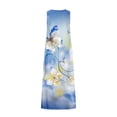 thumbnail image 4 of SMihono Robe Maxi Bohème d'Été pour Femmes Grande Taille Mode d'Été Imprimée Col en V Sans Manches Robe à Enfiler avec Poches Robe de Plage, 4 of 5