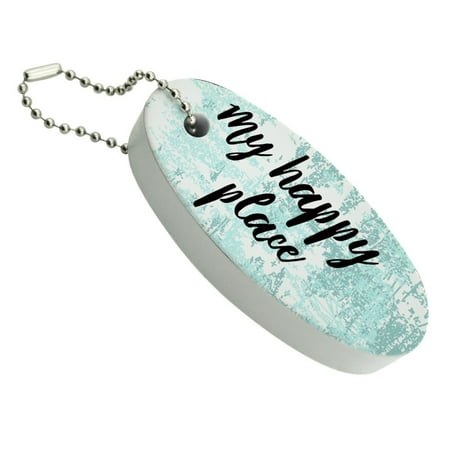 Boating Keychains - My Happy Place Floating Foam Keychain Fishing Boat Buoy Key Float