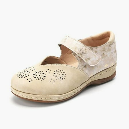

absuyy Wedge Sandals for Women Close Toe Hollow Fashion Casual Summer Slide Sandals #539 Beige