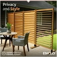 thumbnail image 3 of 6.1ft H x 3.1ft W (1 Panel) Freestanding or Surface Mount Enclo Solara Louvered Screen, Wood Privacy Fence, Balcony Privacy Screen, Decorative Panel, Upgrade your Outdoor Patio or Porch, EC18044, 3 of 10