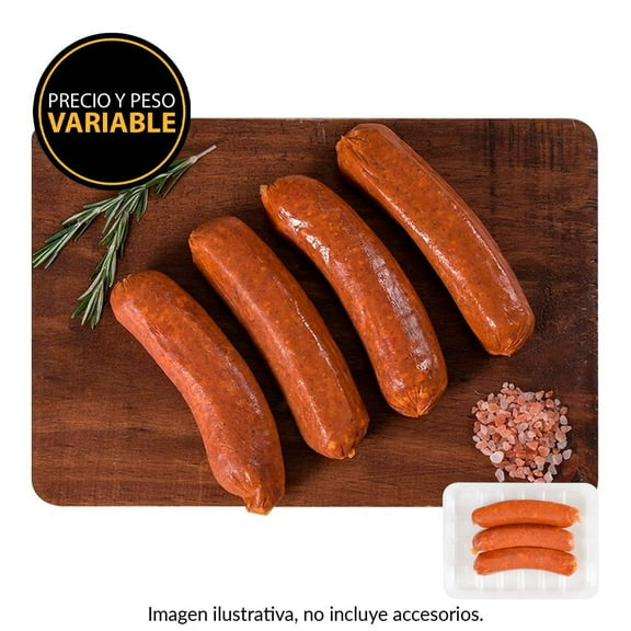 Chorizo de cerdo tipo español por kilo  peso aprox por charola 500 a 600 g