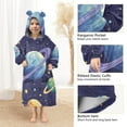 thumbnail image 4 of Planets in Space Oversized Wearable Blanket Hoodie Sweatshirt Flannel for Unisex Girls Boys, 4 of 7