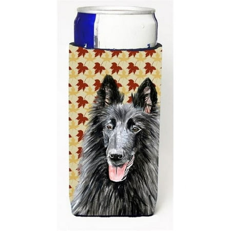 

Belgian Sheepdog Fall Leaves Portrait Michelob Ultra bottle sleeve for Slim Can