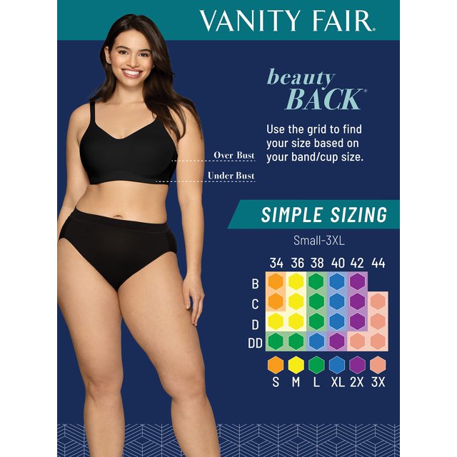 Vanity Fair Women's Wireless Comfort Bra No Underwire, Customize Your Shape & Support: Convertible Straps, Easy Pullover, Back Smoothing-Neutral
