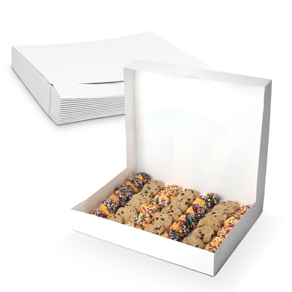 MT Products White Cookie Box - 15" x 11.5" x 2.25" Bakery Boxes - Pack of 15