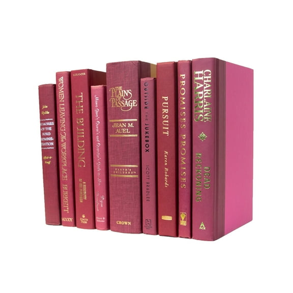 Pen & Willow Maroon Decorative Books - Real shelf-ready book bundles for home or office decor, weddings or staging.