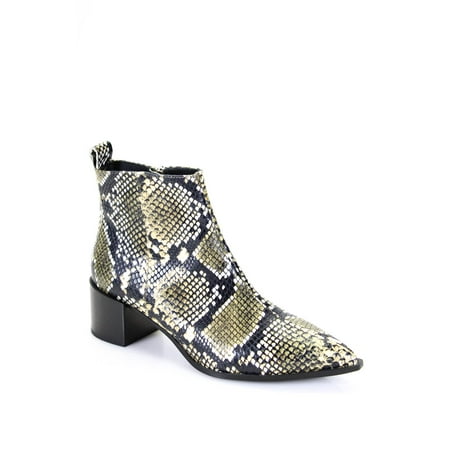 

Pre-owned|Everlane Womens The Low Pointy Weather Boots Embossed Snake Print Brown Size 8