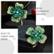 thumbnail image 5 of Broche elegante de trébol con diamantes de imitación, Pin de solapa de trébol irlandés, recuerdo irlandés, Pin de cristal verde brillante para chaquetas, bolsos, mochilas, 5 of 5