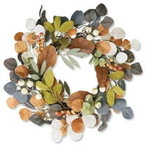 Lillian Vernon Autumn Leaves & Berries Wreath - Large 18", Seasonal Fall Décor, Thanksgiving Door Decorations