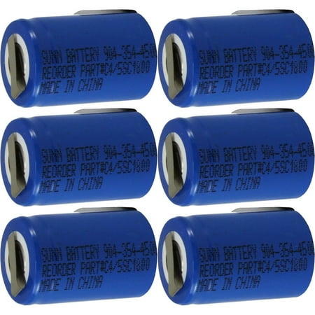 Six (6) NiMh 4/5 SubC Sub C 1.2V 1800mAh Rechargeable Batteries with Tabs