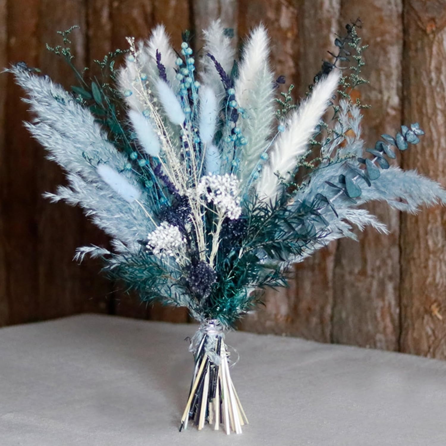 Pampas Grass Decor Dried Flowers With Blue Pampas Grass Boho Floral Arrangements For Home Office Wedding Centerpieces