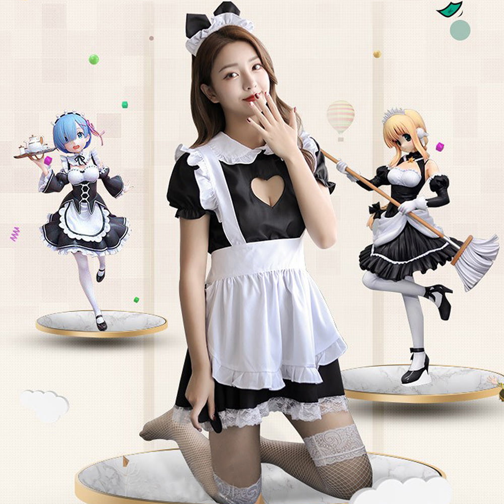 Women Maid Outfit Anime Dress Apron Dress Lolita Dress Men Cafe Costume  Cosplay  Fruugo IN