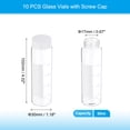 thumbnail image 2 of Uxcell 10pcs 50ml Small Clear Glass Vials with White Screw Cap, Borosilicate Glass Graduated Sample Bottles with Label, 2 of 6