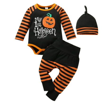 

nsendm Kepi Baby Infant Boys Girls Long Sleeve Halloween Cartoon Prints T Shirt Tops New Baby Girl Gift Basket Black 12-18 Months