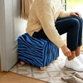 thumbnail image 5 of SCRAWLGOD Zebra Print Blue Black Stretch Ottoman Cover, Ottoman Slipcover Square, Soft Foot Stool Cover Protector, Dust Proof Furniture Protector with Elastic Bottom, 5 of 7