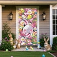 thumbnail image 3 of Antqov Easter Door Cover 35x71" Cute Easter Bunny Door Cover Hanging Easter Party Supplies Spring Door Porch Signs Banner for Holiday Party Home Decorations, 3 of 3