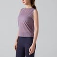 thumbnail image 2 of Open Back Workout Tops for Women Lightweight Backless Sleeveless Tank Top Yoga Athletic Gym Base Tee Shirt (L, Purple), 2 of 6
