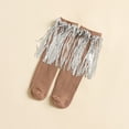 thumbnail image 6 of Qudderr Toddler Baby Girls Knee High Socks Cotton Knit over Calf Dance Socks 3-12 Years Girls Tassel High Socks for Kids, 6 of 7