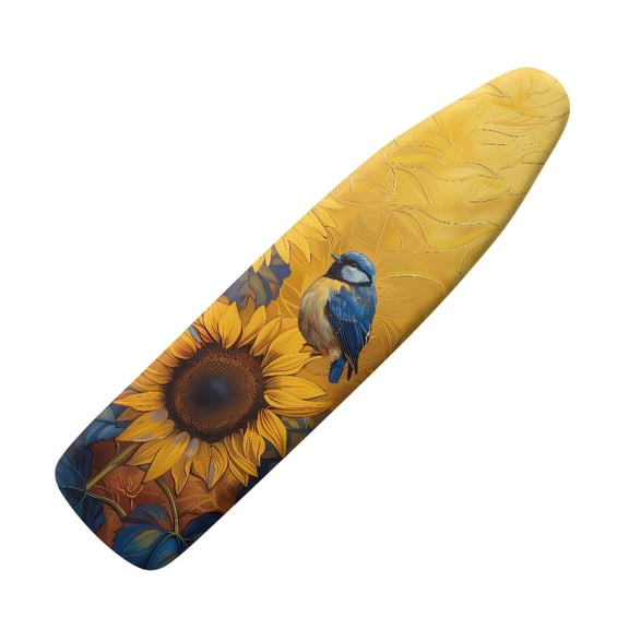 HELLHERO Ironing Board Cover Polyester Fiber Fabric Bird and Sunflower Pattern Elastic Edge Hook and Loop Ironing Board Covets for Women for Tailor Shop