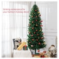 thumbnail image 5 of 8' Tall Unlit Slim Fir Artificial Christmas Tree with Realistic Branches, and 1168 Tips, Green, 5 of 9