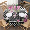 thumbnail image 3 of Pioneer Flower Floral Print Pattern Round Tablecloth 60"x60",Wrinkle Wipeable Table Cloth for Kitchen Dining Room Picnic Patio Party, 3 of 6