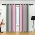 thumbnail image 3 of Lfeey Pink Teal Ombre Color Blackout Curtains 63 Inches Long 2 Panels, Light Blocking Children's Room Decorative Privacy Curtains, 3 of 6